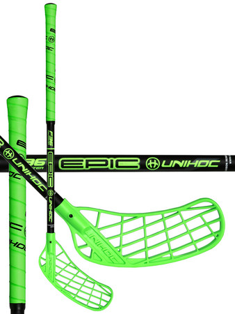 Unihoc EPIC Youngster 36 neon green/black Florbalová hokejka