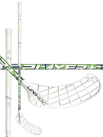 Unihoc PLAYER+ Curve 2.0º 26 white/neon green Florbalová hokejka
