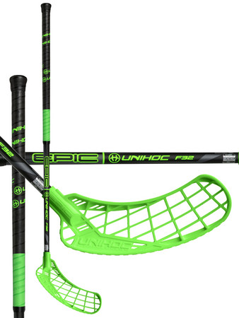 Unihoc EPIC 32 black / neon green Florbalová hokejka