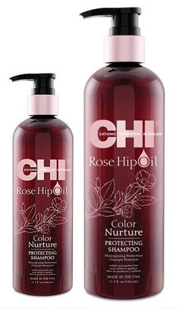CHI Rose Hip Oil Protecting Shampoo ochranný bezsulfátový šampón pre farbené vlasy