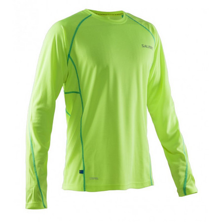 Salming Run LS Tee Men Safety Yellow/Ceramic Green Shirt
