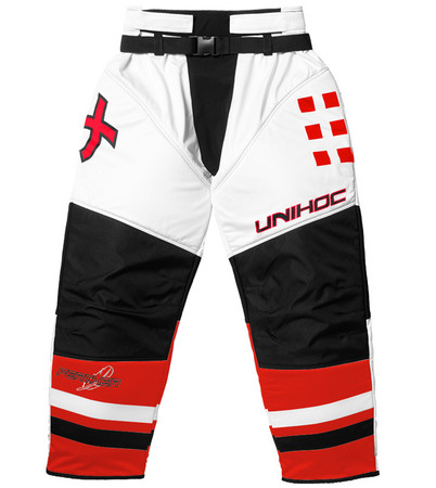 Unihoc Feather white/neon red Goalie pants