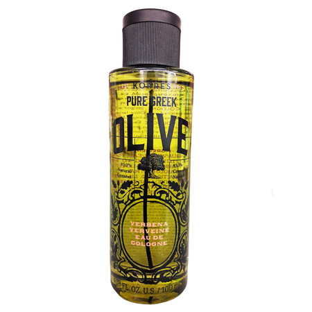 Korres Pure Greek Olive Verbena Eau de Cologne body spray with the scent of verbena