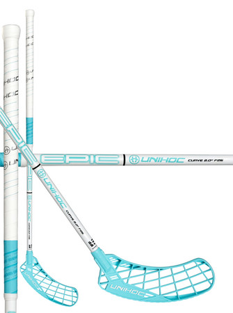 Unihoc EPIC Curve 2.0º 26 white/turquoise Florbalová hokejka