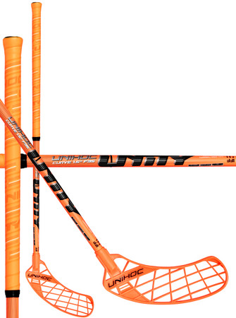 Unihoc UNITY Curve 1.5º 35 neon orange/black Florbalová hokejka