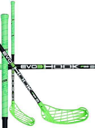 Unihoc EVO3 Hook 32 neon green/black Florbalová hokejka