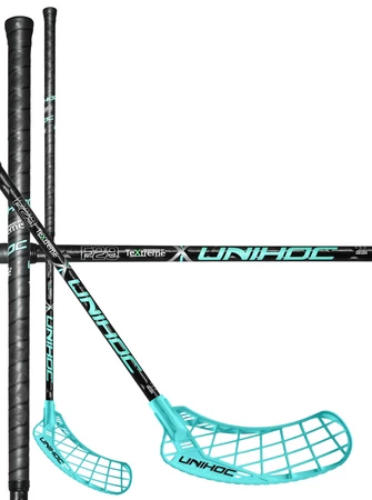 Unihoc EPIC TeXtreme Feather Light 29 black/turquoise Floorball Schläger