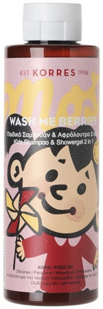 Korres Wash Me Berries Kids Shampoo & Showergel 2in1 mytí 2v1 pro holky s vůní lesního ovoce