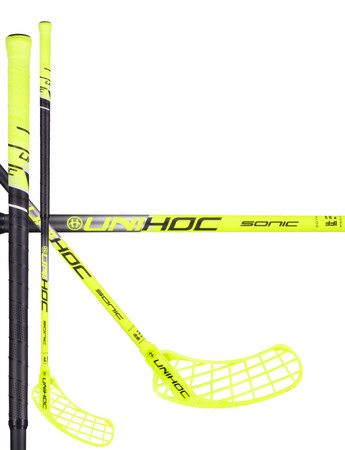 Unihoc SONIC Composite 26 neon yellow/black Floorball stick