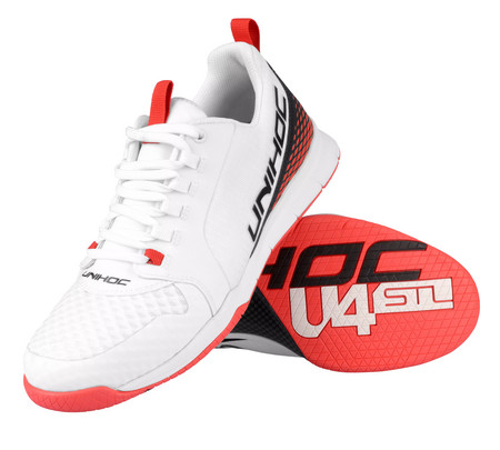Unihoc U4 PLUS LowCut Men white/neon red Indoor shoes