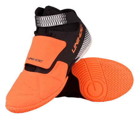 Unihoc U4 Goalie neon orange/black Brankářská sálová obuv