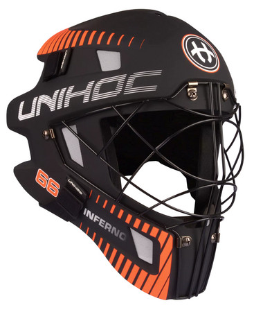 Unihoc INFERNO 66 black/neon orange Goalie Helm