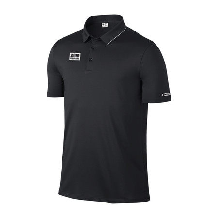 Zone floorball HANDSOME unisex black Polo Shirt
