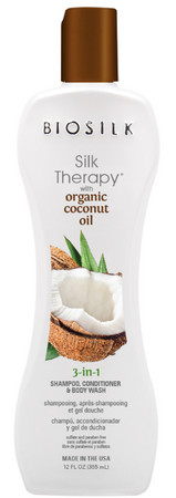 BioSilk Organic Coconut Oil 3 In 1 Shampoo, Conditioner & Body Wash