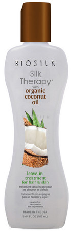 BioSilk Organic Coconut Oil Leave-In Treatment bezoplachová kúra pre suché vlasy