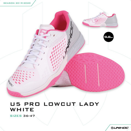 Unihoc Shoe U5 PRO LowCut Lady white Sálová obuv