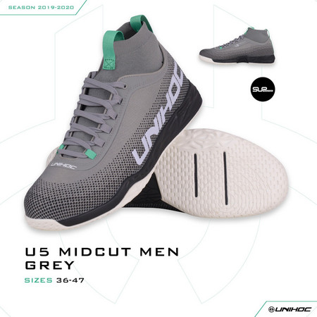 Unihoc Shoe U5 PRO MidCut Men grey Halová obuv