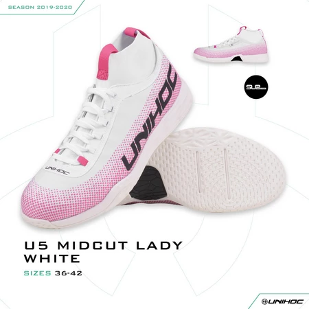 Unihoc Shoe U5 PRO MidCut Lady white Hallenschuhe