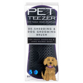 Tangle Teezer Pet Teezer De-Shedding & Dog Grooming Brush Purple Grey