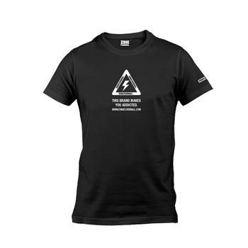 Zone floorball T-shirt WARNING S, čierna