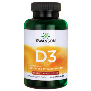 Swanson High Potency Vitamin D3 250 ks, kapsle, 1000 IU (25 mcg)