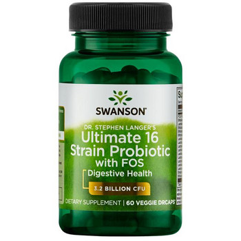 Swanson Dr. Stephen Langer's Ultimate 16 Strain Probiotic 60 ks, vegetariánská kapsle, 3,2 Billion CFU, EXP. 06/2022