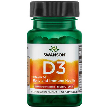 Swanson High Potency Vitamin D3 30 ks, kapsle, 1000 IU (25 mcg)
