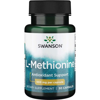 Swanson 100% Pure L-Methionine 30 ks, kapsle, 500 mg, EXP. 10/2024