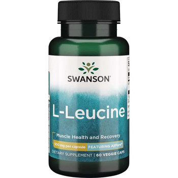 Swanson AjiPure L-Leucine, Pharmaceutical Grade 60 ks, vegetariánská kapsle, 500 mg