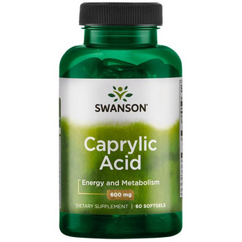 Swanson Caprylic Acid 60 ks, gélové tablety, 600 mg