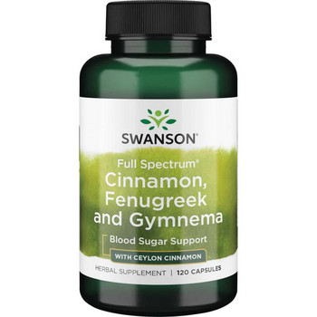 Swanson Cinnamon, Fenugreek & Gymnema 120 ks, kapsle
