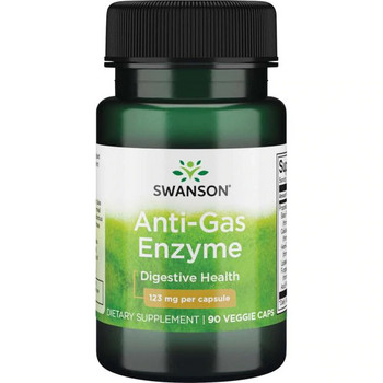 Swanson Anti-Gas Enzyme 90 ks, vegetariánská kapsle, 123 mg