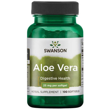 Swanson Aloe Vera 100 ks, gélové tablety, 25 mg