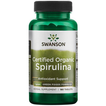 Swanson Certified Organic Spirulina 180 ks, tablety, 500 mg