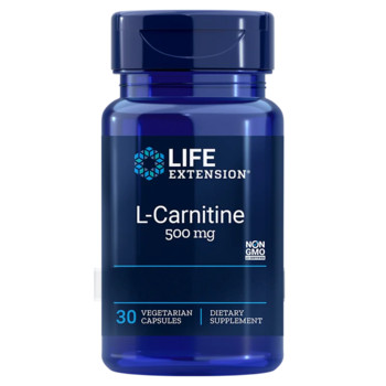 Life Extension L-Carnitine 30 ks, vegetariánská kapsle, 500 mg, EXP. 07/2025