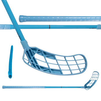 Salming Quest1 E Powerlite Aero 27 Neon Blue neónovo modrá, Ľavá (ľavá ruka dole), 100cm (=110cm)