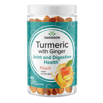 Swanson Turmeric with Ginger 60 ks, Broskyňa, gummies