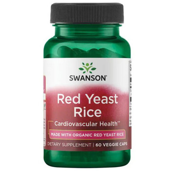 Swanson Red Yeast Rice 60 ks, vegetariánská kapsle, 600 mg, EXP. 10/2025