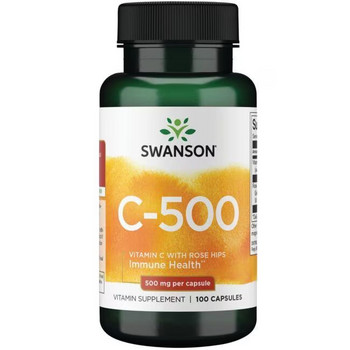 Swanson Vitamin C with Rose Hips 100 ks, kapsle, 500 mg