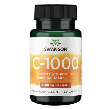 Swanson Vitamin C with Rose Hips 30 ks, kapsle, 1000 mg