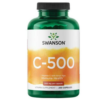 Swanson Vitamin C with Rose Hips 250 ks, kapsle, 500 mg