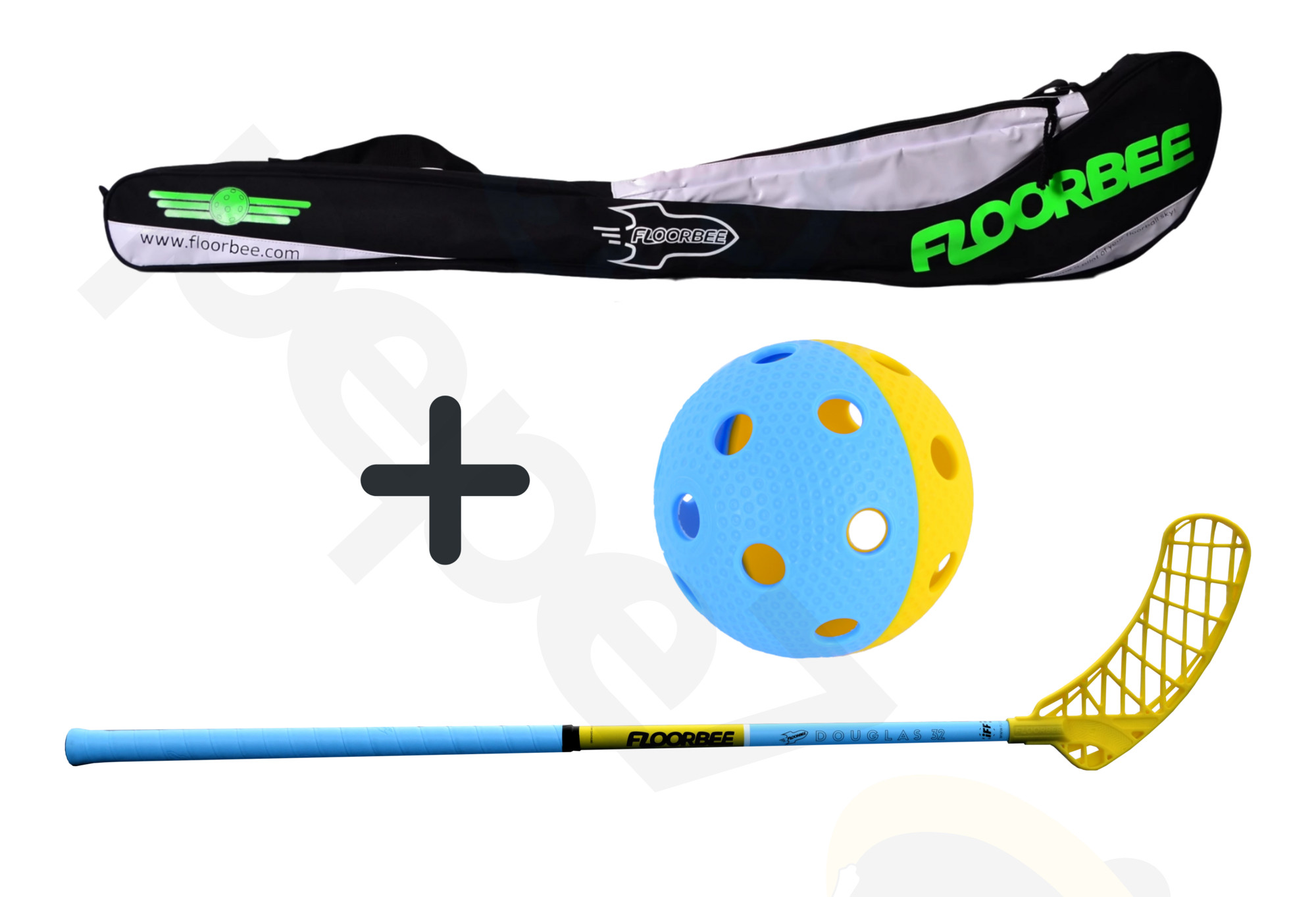 FLOORBEE Douglas 32 Set floorball stick with bag and ball