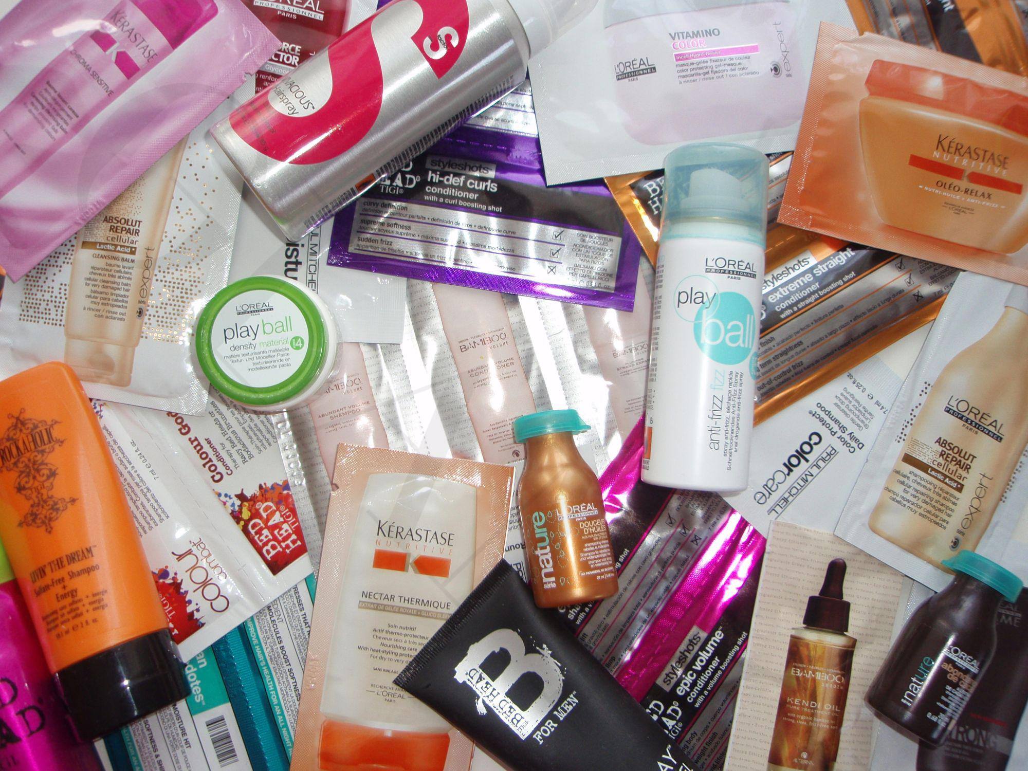 Sample of professional hair cosmetics