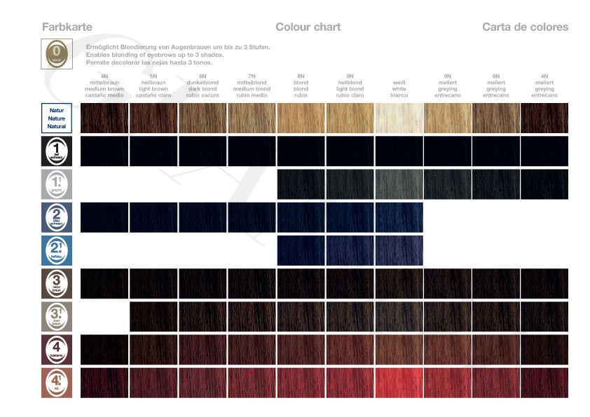 Intensive Brow Tint Color Chart