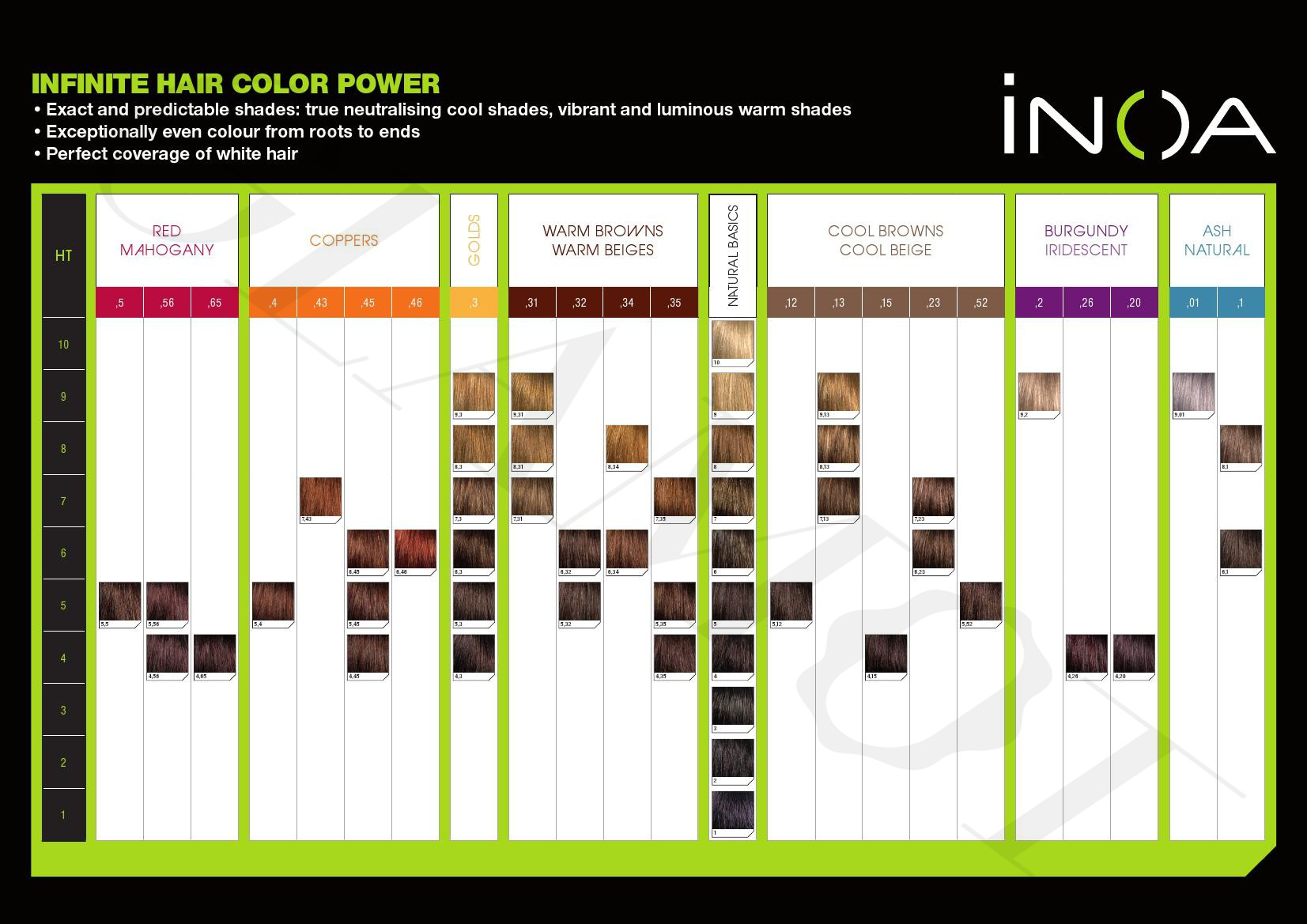Inoa Loreal Colour Chart
