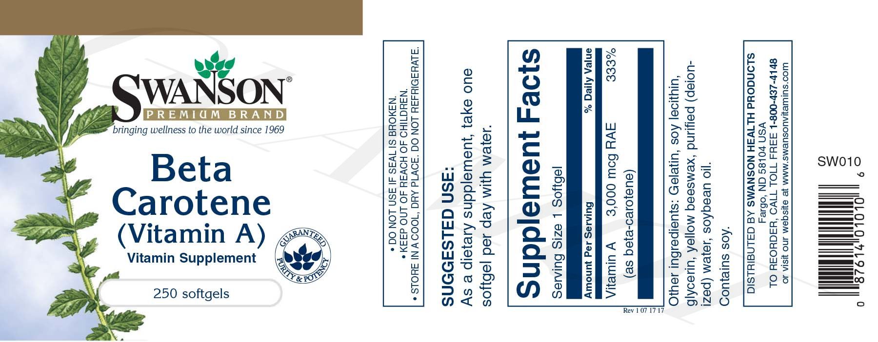 Swanson Beta Carotene (Vitamin A) eye and vision health