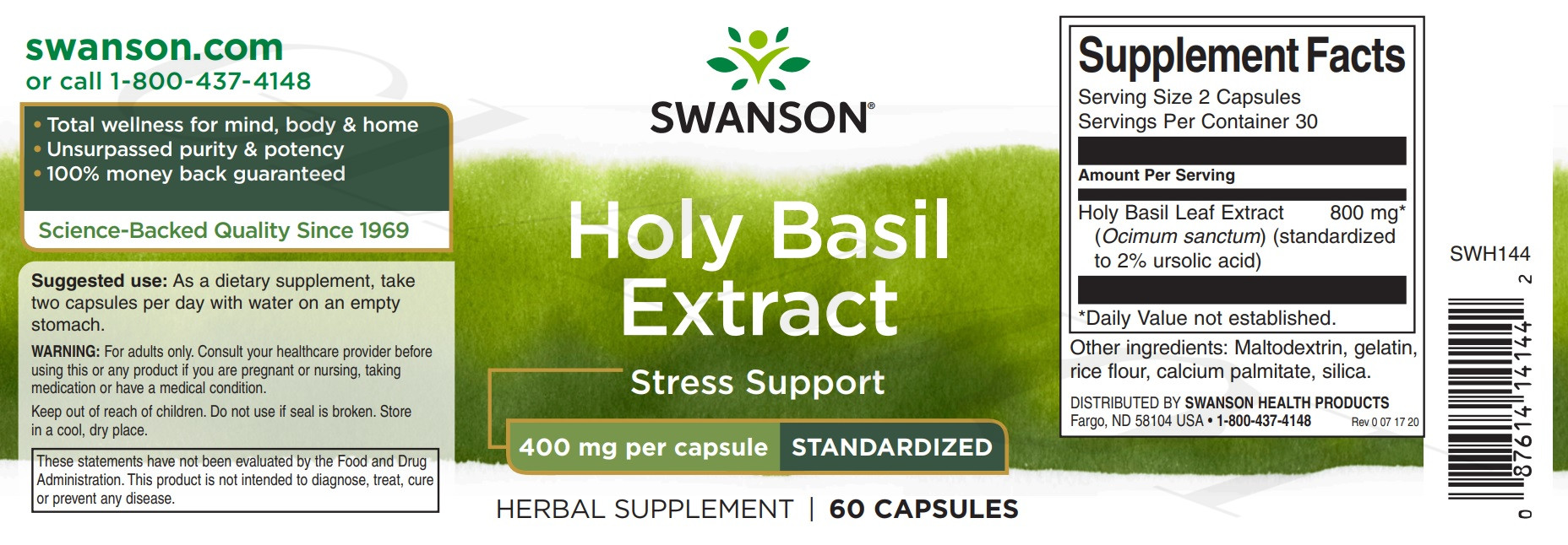 Swanson Holy Basil Extract stress support