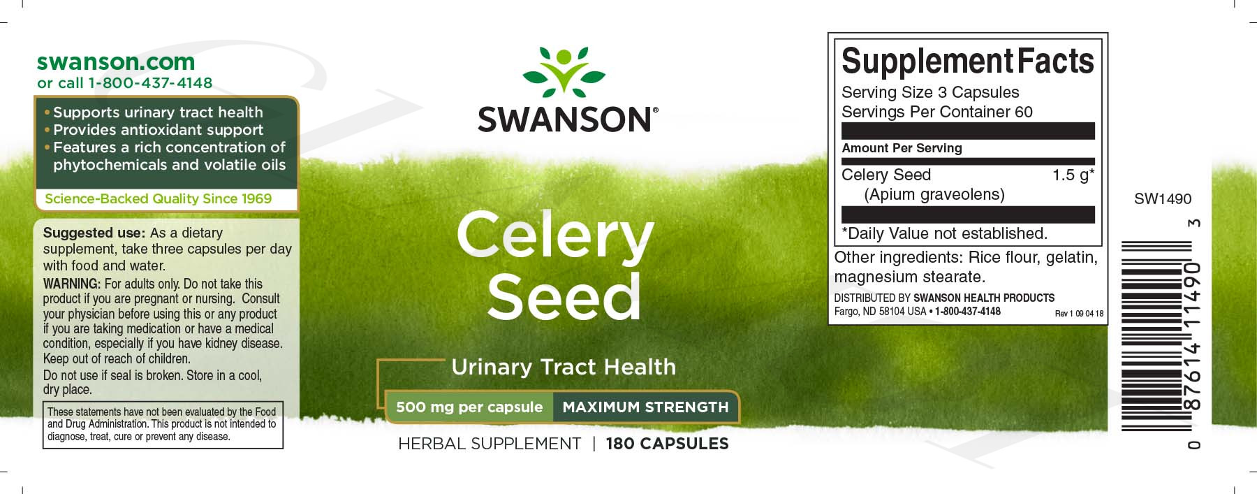 Swanson Celery Seed urinary tract health
