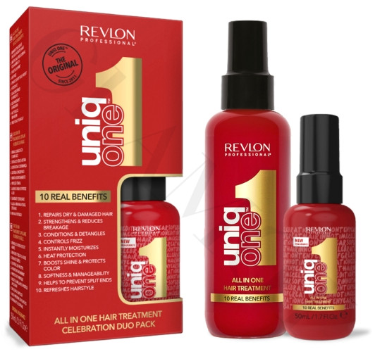 Revlon Professional Uniq One Hair Treatment Celebration Duo hair regeneration kit | glamot.com