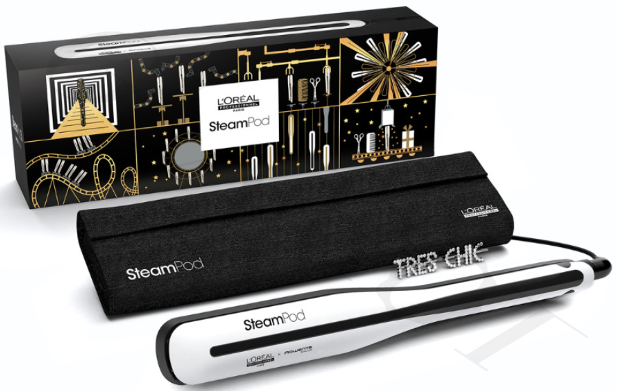 L'Oréal Professionnel Steampod Christmas Coffret Steampod  christmas  packaging of a revolutionary hair straightener with accessories 